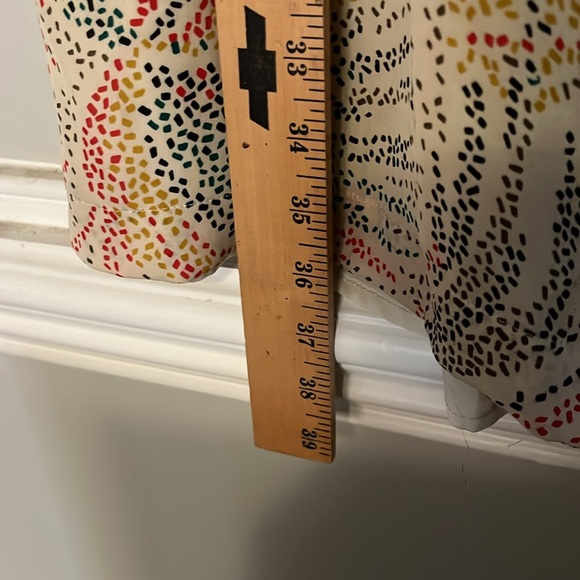 Hype Strapless Midi Dress Size 4 100% Silk Abstract Specked Design Black Trim - Picture 13 of 14